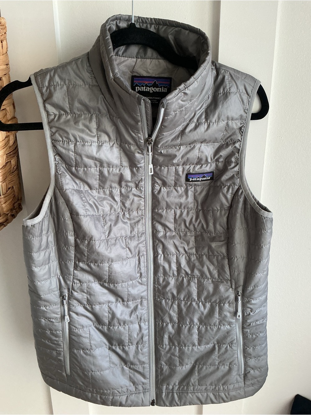 Patagonia Women's Quilted Vest in Light Gray